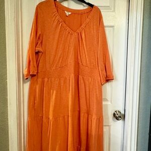 Terra & Sky Orange Long Sleeve Dress
